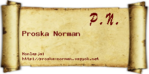 Proska Norman névjegykártya